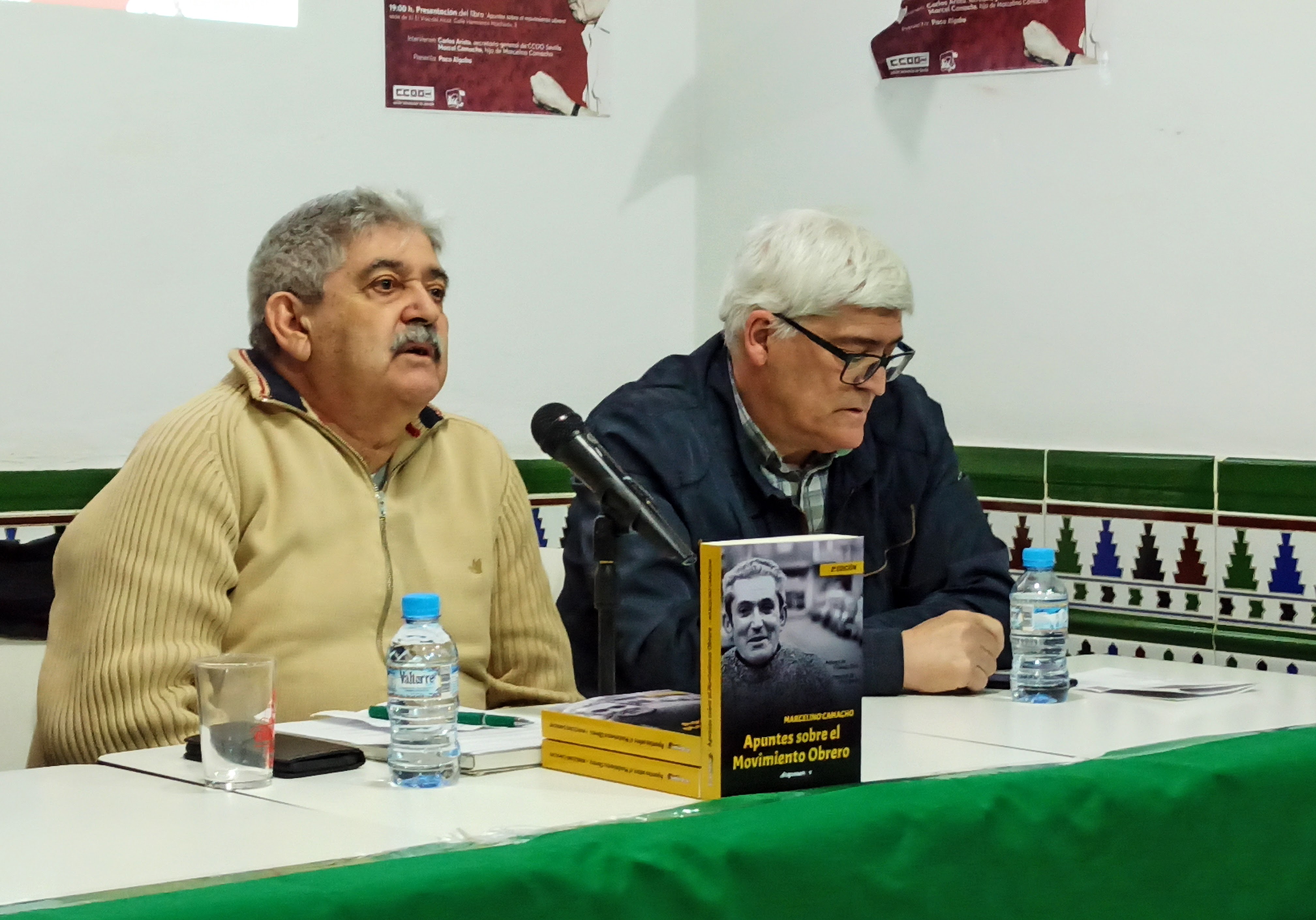 Marcel Camacho presenta el libro de su padre, Marcelino Camacho, junto a Paco Algaba